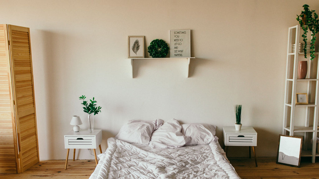 Floating Shelves Above the Bed