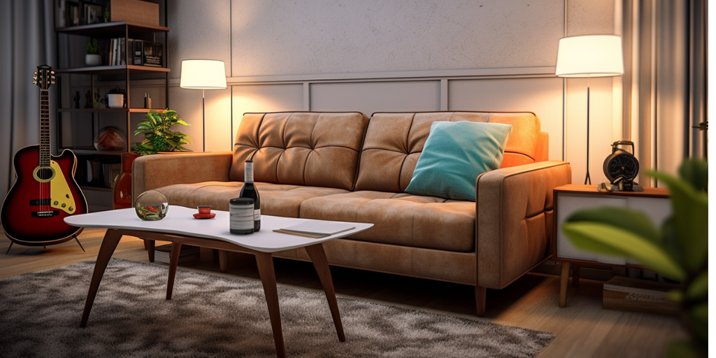 Furniture Recommendations from Megafurniture for Your Gaming Love Nest Renovation SG featuring a lounge seat perfect for a couple. It is plush and deep-cushioned, providing maximum comfort during extended gaming sessions.