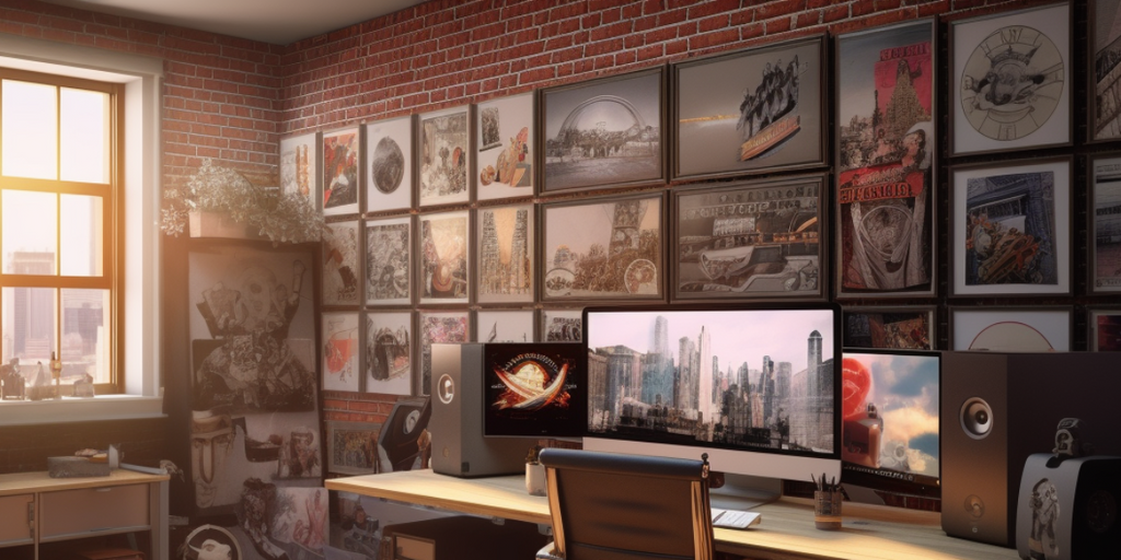 Furniture Recommendations from Megafurniture for Your Gaming Love Nest Renovation SG featuring vibrant gaming wall arts, hanged on the wall of a gaming room in an HDB flat, depicting a personal touch and sense of nostalgia to the space.