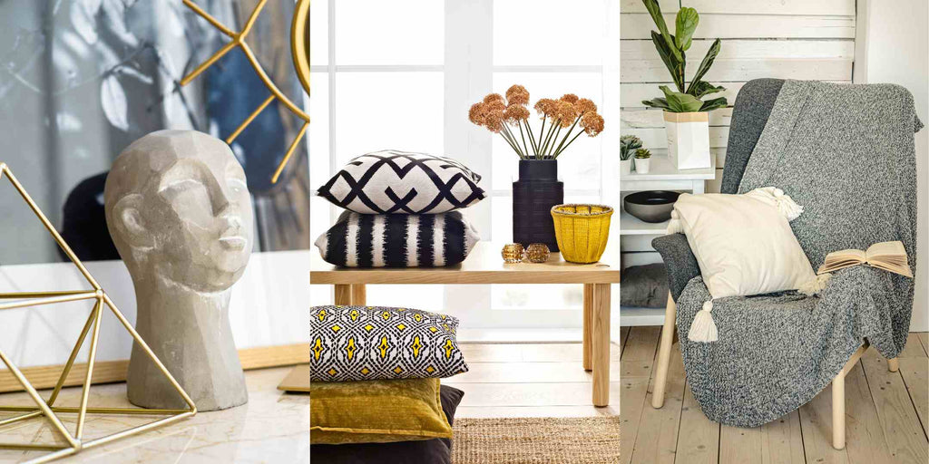 Split image showcasing various elements of a harmonious living space. One image features a personal art collection, another displays space personalization with unique home decor, and the third shows a dedicated cosy nook, demonstrating how personal touches can enhance the comfort and appeal of a living environment.