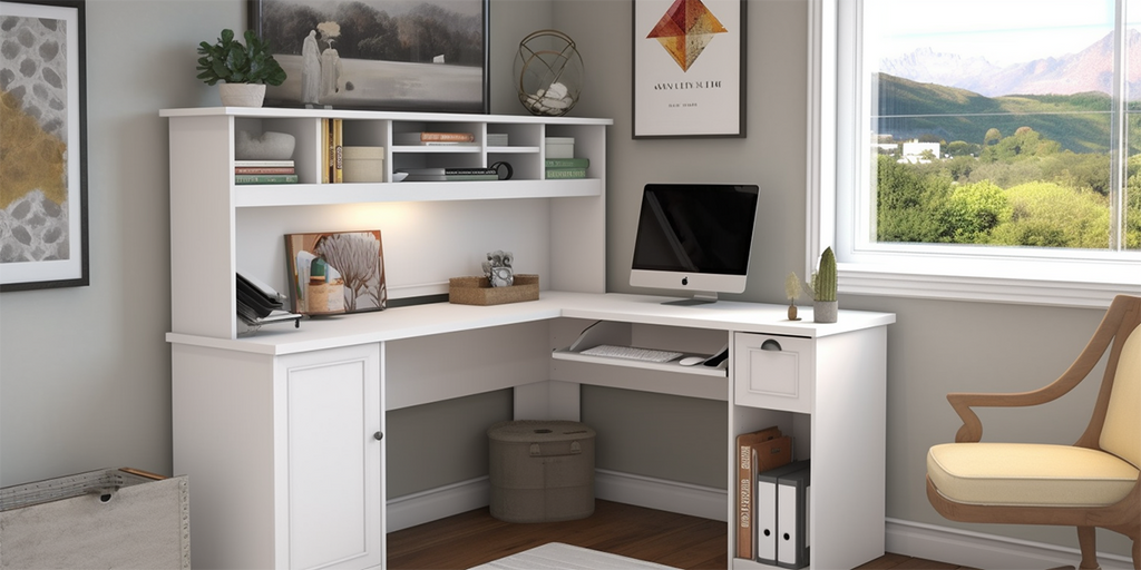 L-Shaped Desk with Hutch