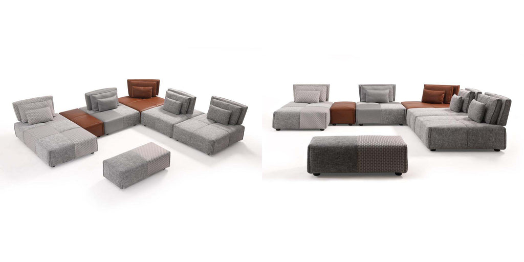 Luxurious cushioned u-shape sectional - Chattel Modulo Functional Sofa