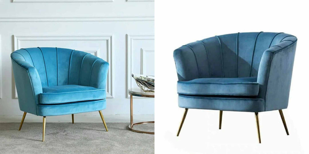 Luxury velvet - Fern blue velvet chair