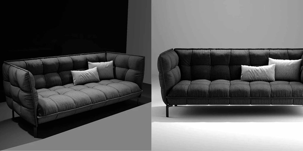 Modern sofa with a plush feel - Lupin Dark Grey Fabric Sofa