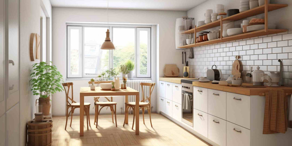 Scandinavian HDB kitchen natural materials