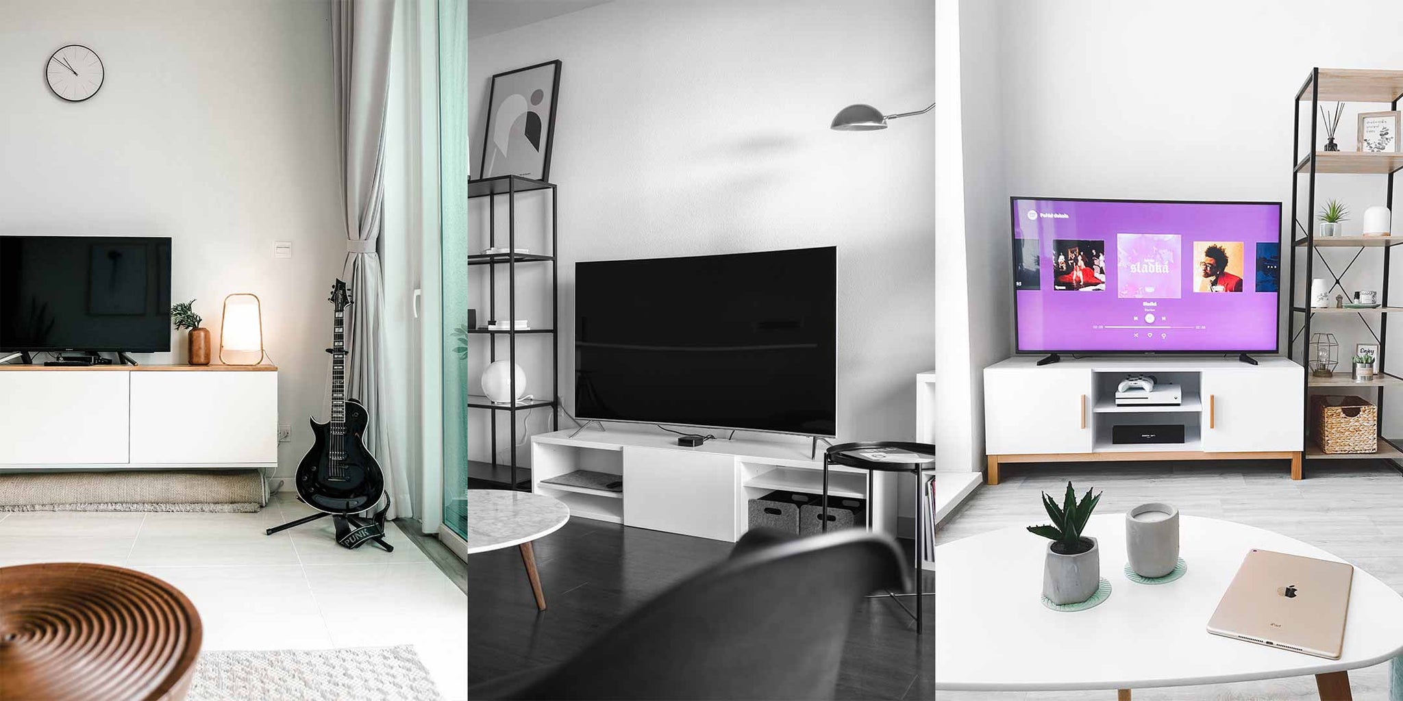 Try a TV Console with Monochromatic Colours