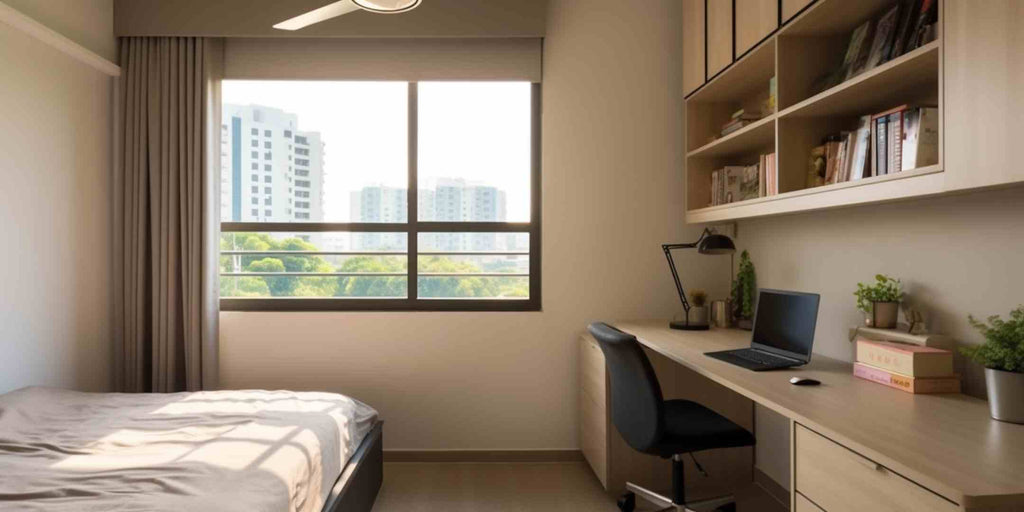 HDB bedroom with study area