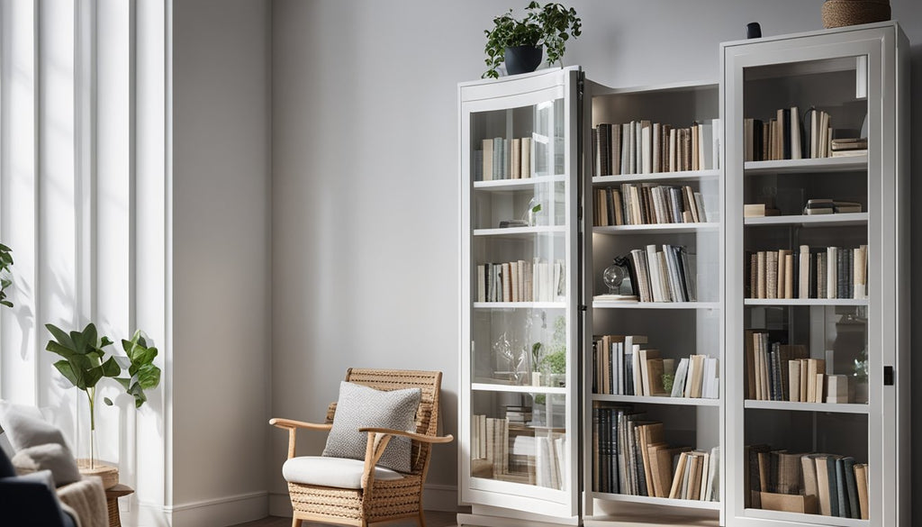 bookshelf with door