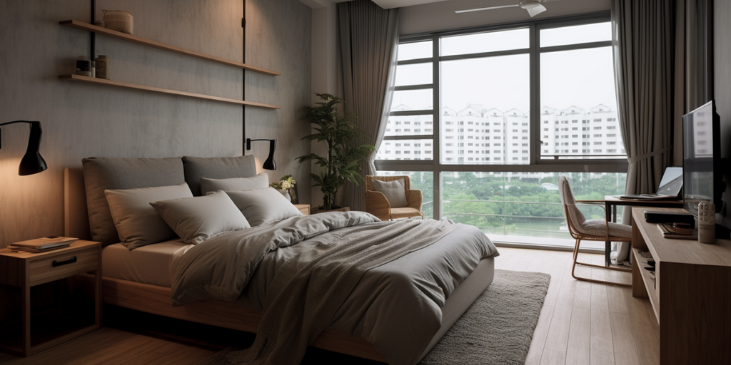 grey HDB bedroom