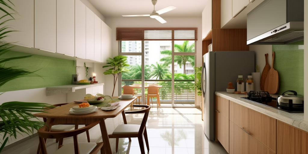 indoor meets outdoor HDB modular kitchen design