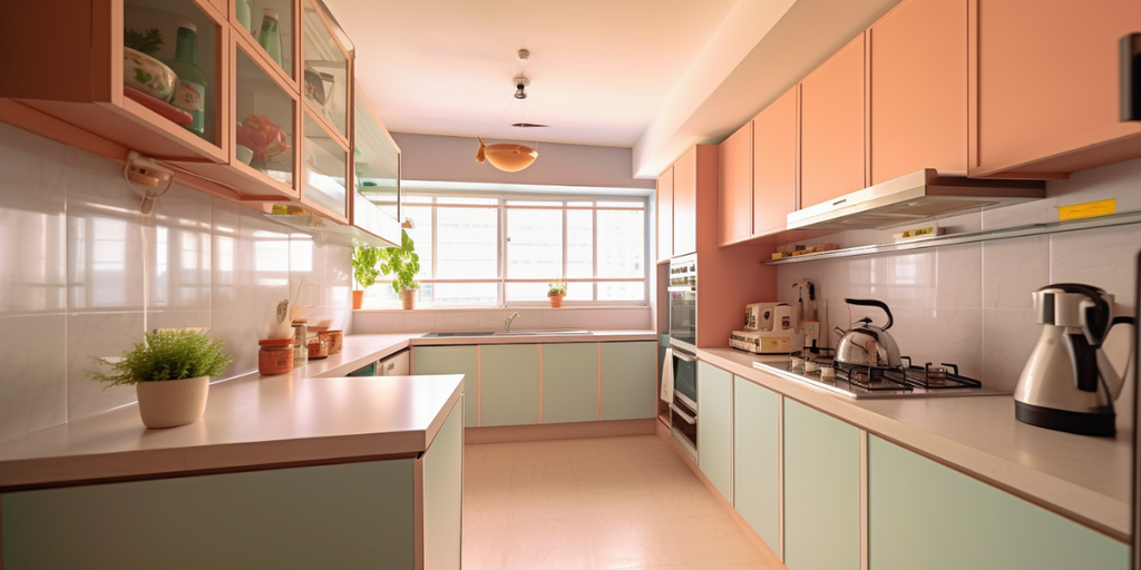 kitchen with pastel shades