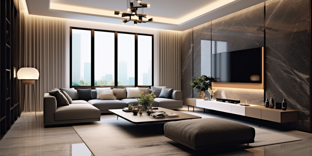 Modern luxury HDB living room interior design