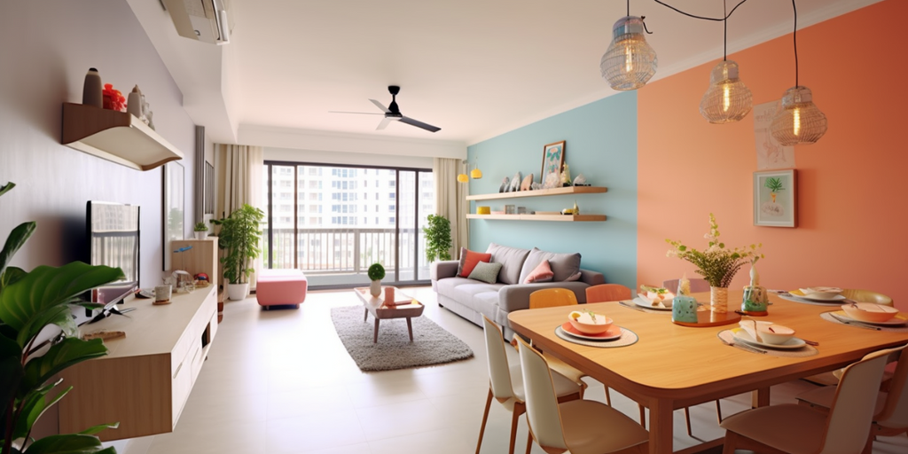 open-concept HDB with dining space