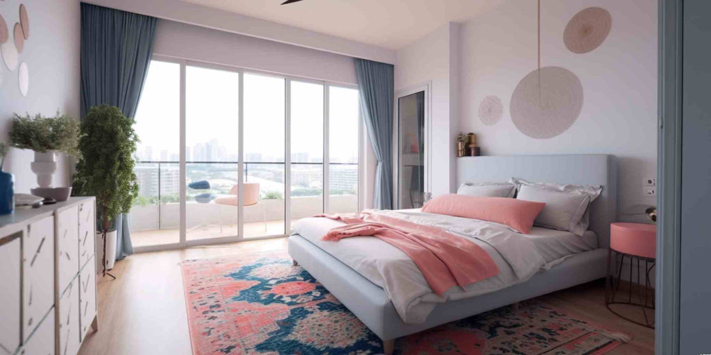 Pink Blue Small HDB Bedroom colour