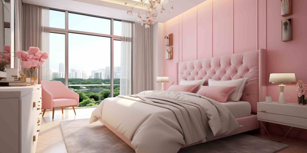 pink small HDB bedroom colour