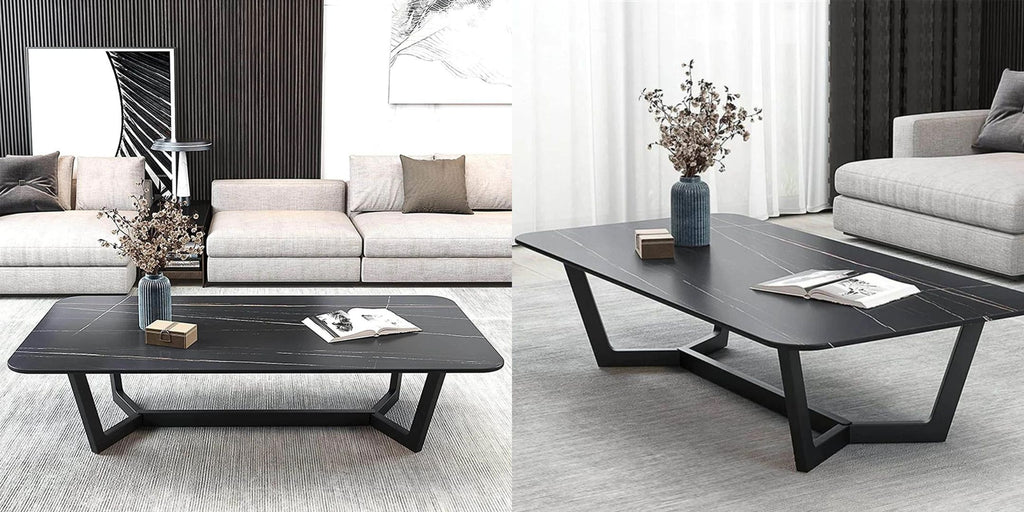 black sintered stone coffee table