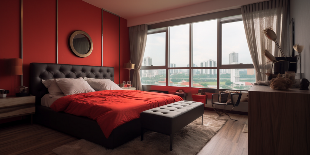 red HDB bedroom