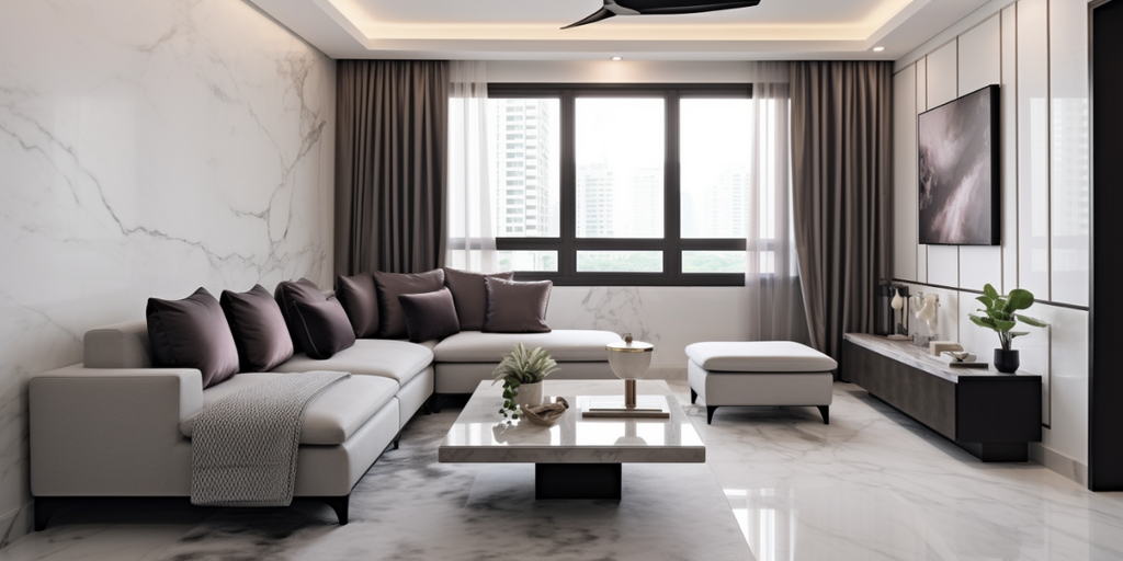 small modern luxury HDB-living room