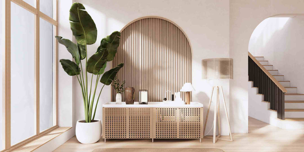 Scandinavian interior design wood materials