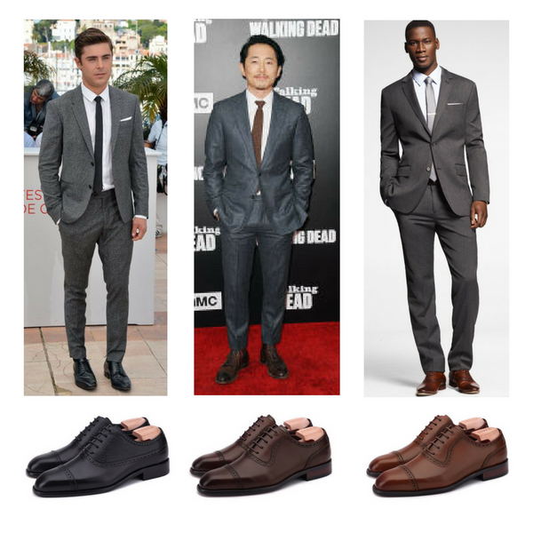 charcoal grey suit shoe color