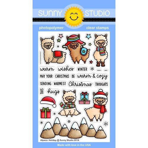 Sunny Studio - Alpaca Holiday Stamps