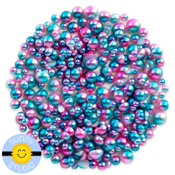 Sunny Studio Faux Rainbow Pearls 3mm to 6mm embellishment mix - Sunny  Studio Stamps