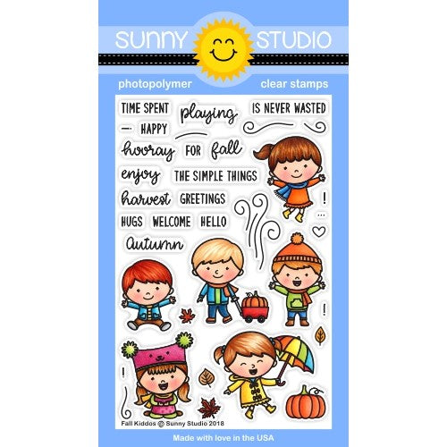 Sunny Studio Scaredy Cat 2x3 Clear Photopolymer Stamps - Sunny