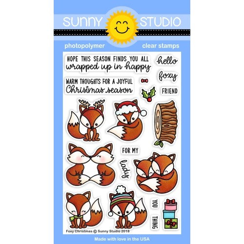 Sunny Studio - Foxy Christmas Stamps