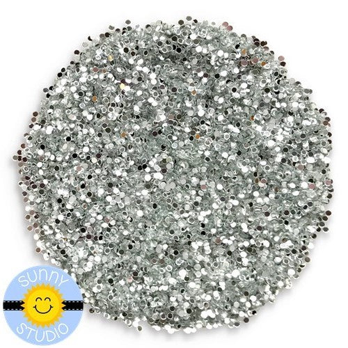 Sunny Studio Stamps Metallic Silver Glitter perfect for embellishing paper crafting projects or shaker cards