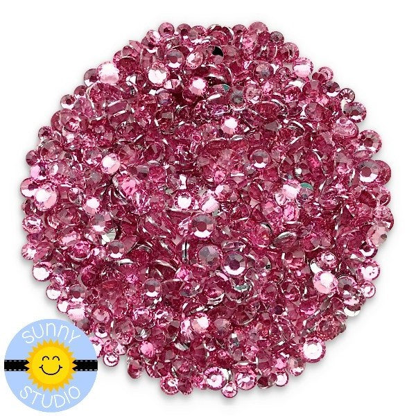 Sunny Studio Transparent Rubellite Pink Jewels Rhinestones