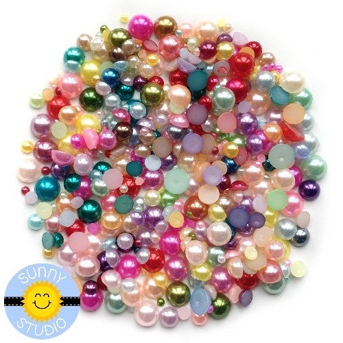 Sunny Studio Stamps Pastel Seed Beads Iridescent Embellishments