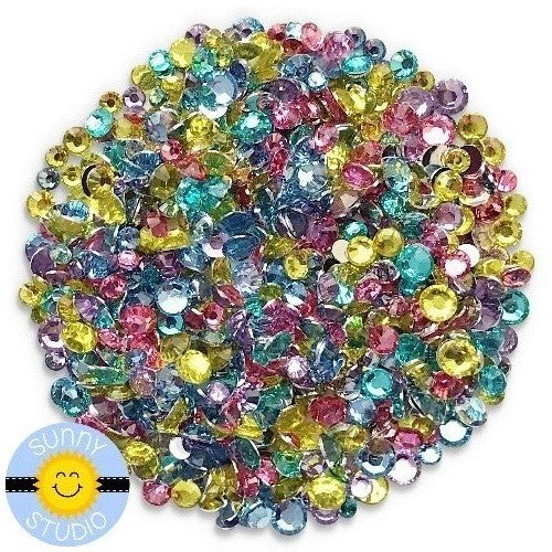 Tiny Iridescent Rhinestones Mix, Rhinestones, Crystals