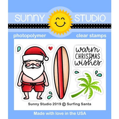 Surfing Santa Stamps