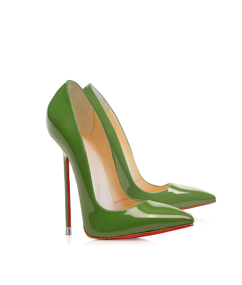 green stiletto shoes