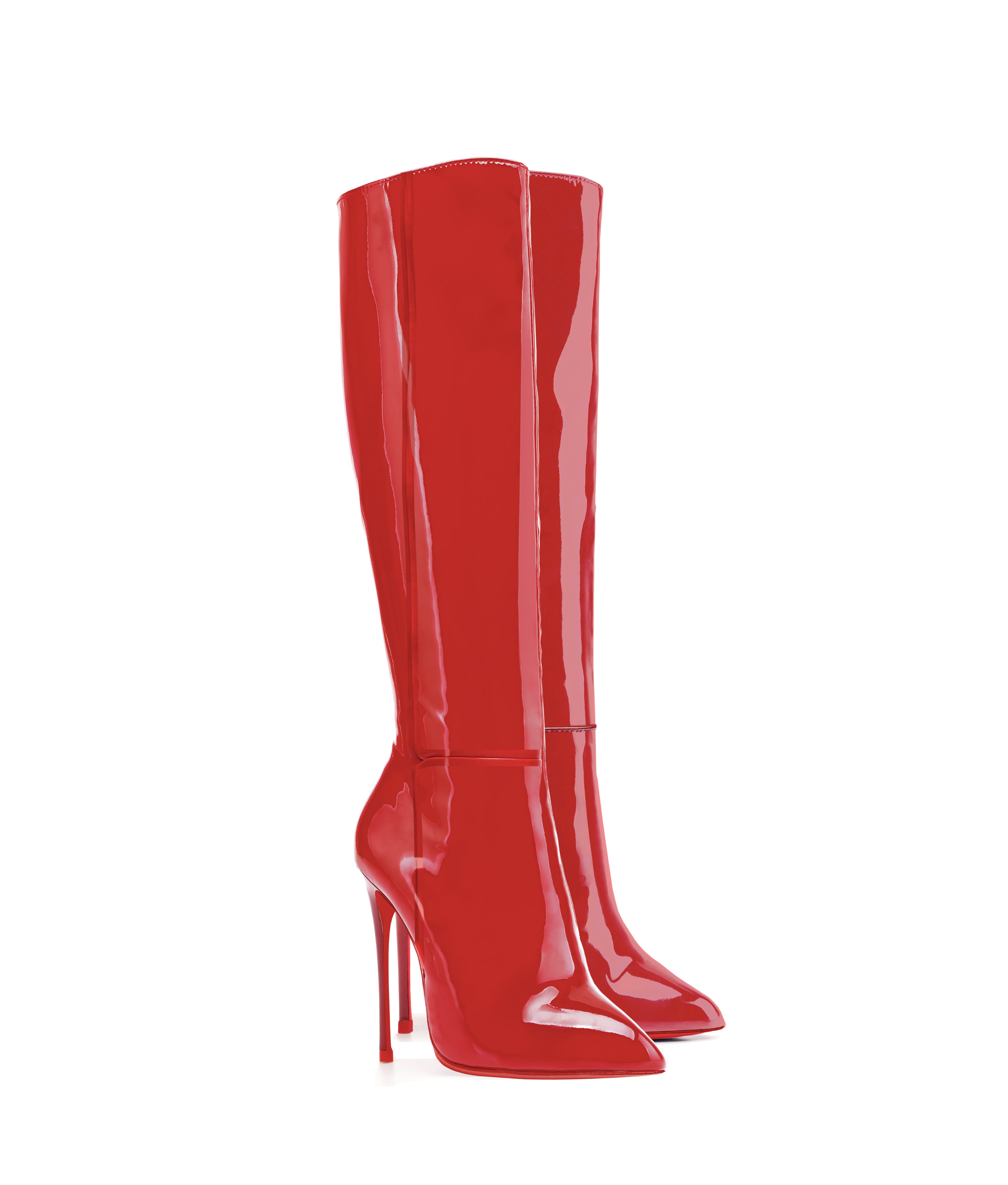 Hydor Red Patent · High Heels Boots · Charlotte Luxury – CHARLOTTE LUXURY