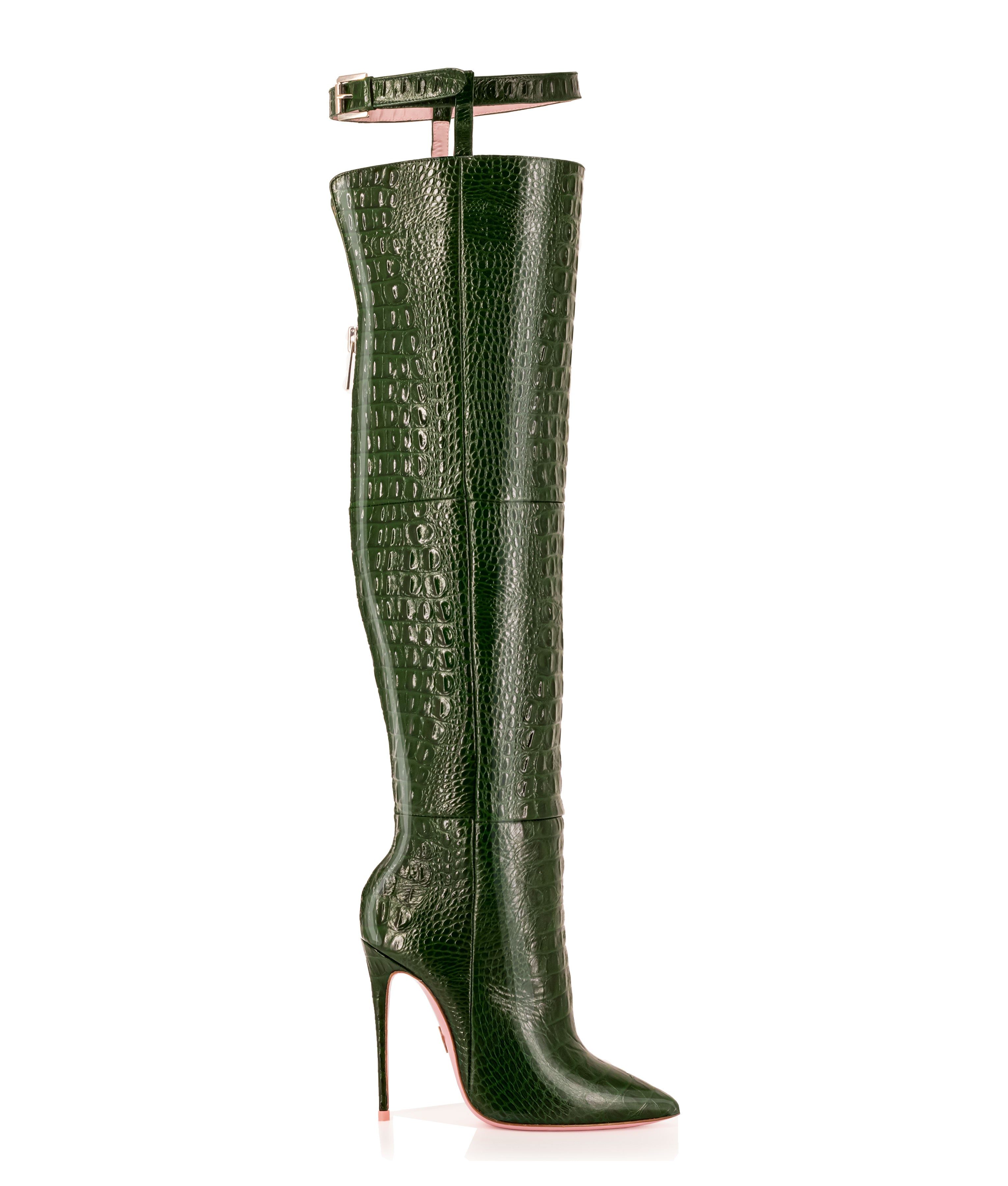 Womens Heels Green Boots | art-kk.com