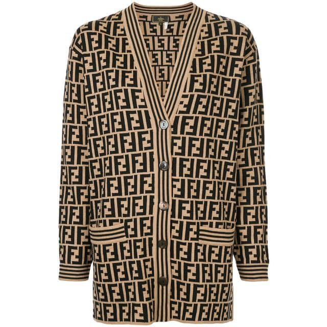 fendi logo cardigan