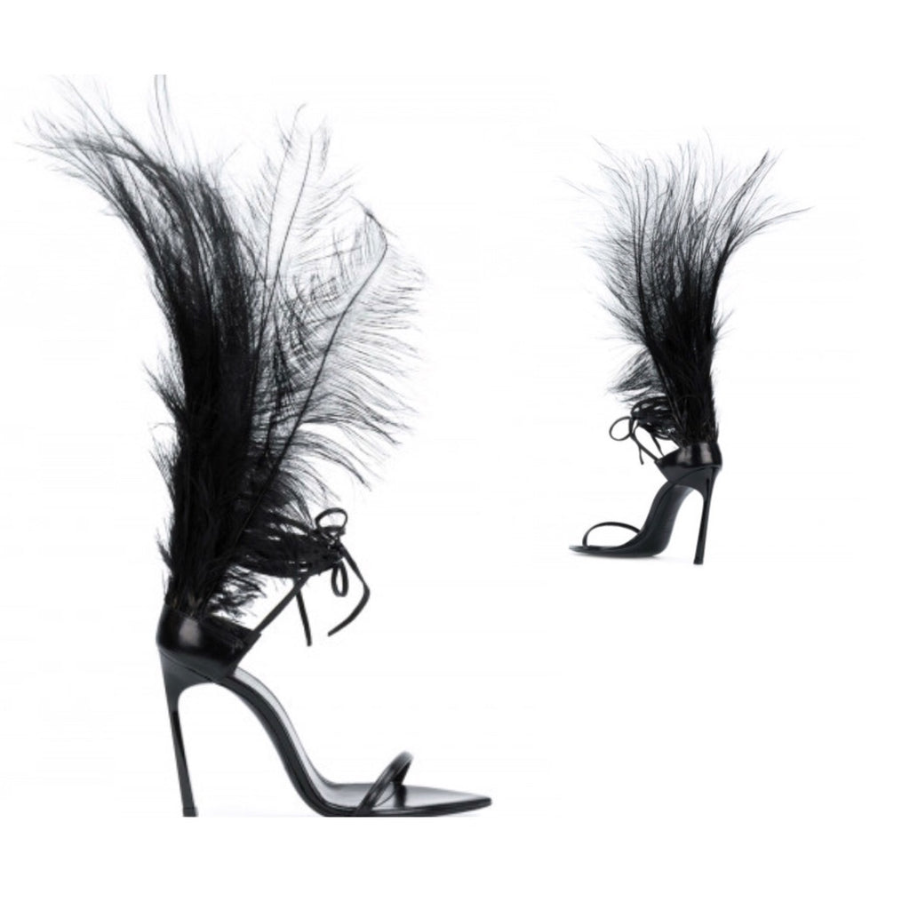 ysl feather shoes