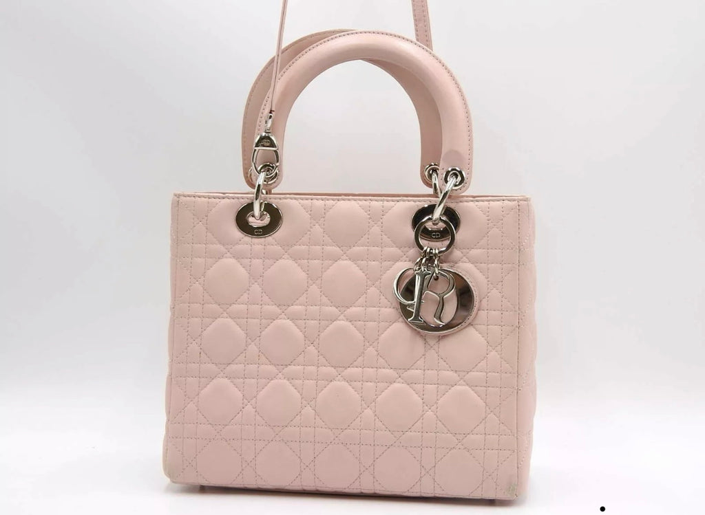 Pink Christian Dior Lady Dior Bag with 