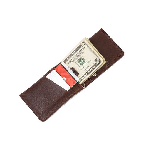 Leather AirTag Card Holder with Money Clip