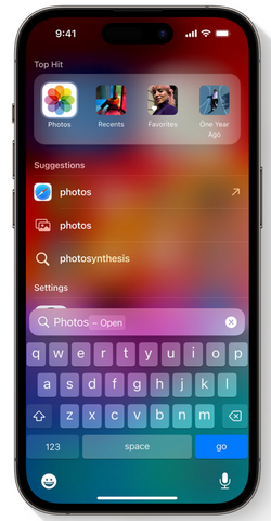 Spotlight App Shortcuts in Top Hit iphone ios 17