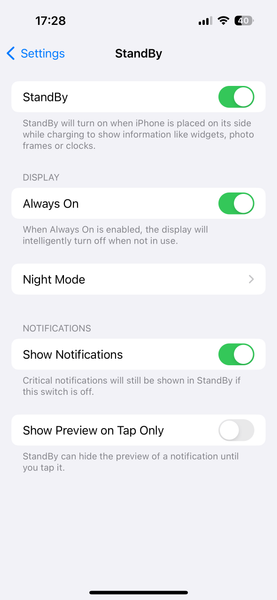 How to change Standby Settings on iPhone 15 Pro