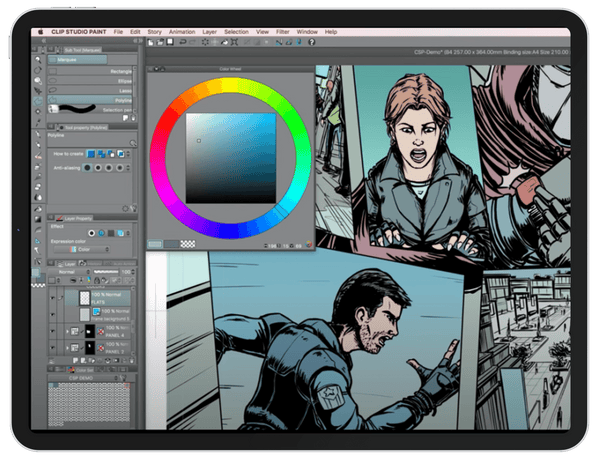 Clip Studio Paint comics on iPad