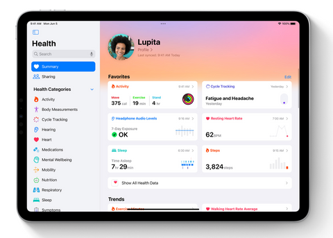 Health App on iPad
