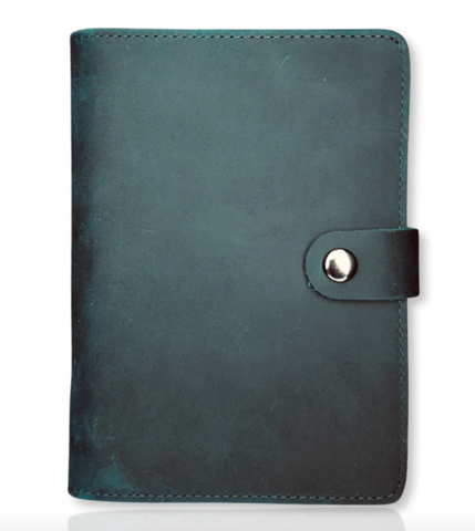 Green Leather AirTag Passport Holder from Lumberjack Plaid