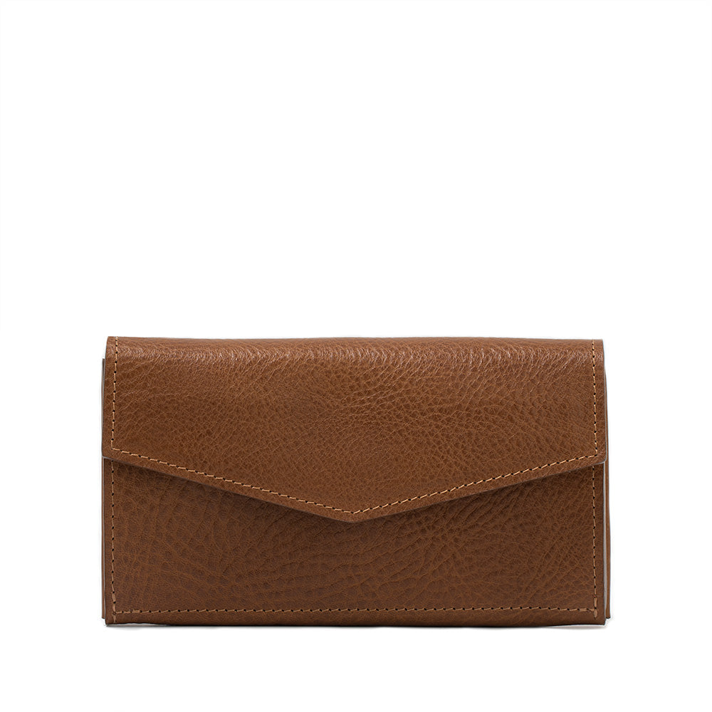 Leather AirTag Wallet - The Minimalist by Geometric Goods Mahogany