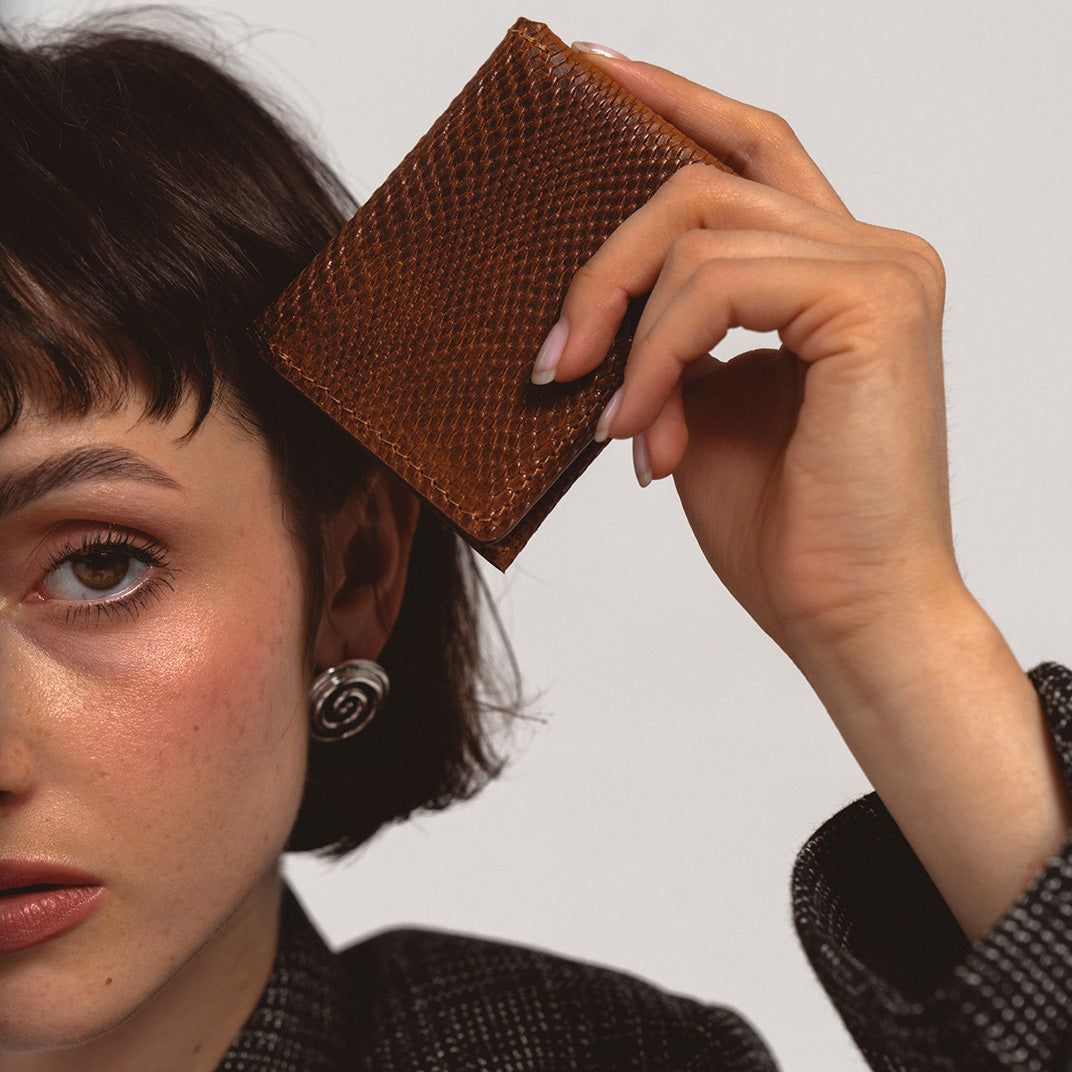 Geometric Goods - Leather AirTag Card Wallet - Minimalist 5.0 (Snake Print) image 2