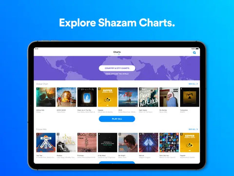 explore shazam charts on iPad