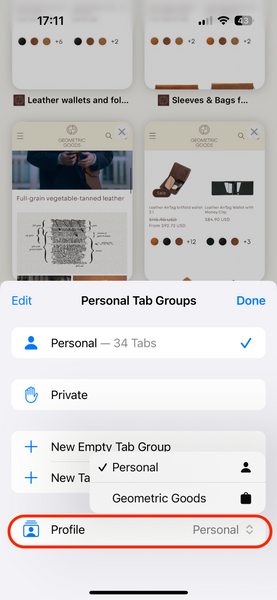 Wie man Safari-Profile auf iPhone und iPad wechselt