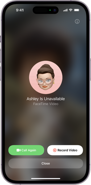 Record a video message with FaceTime
